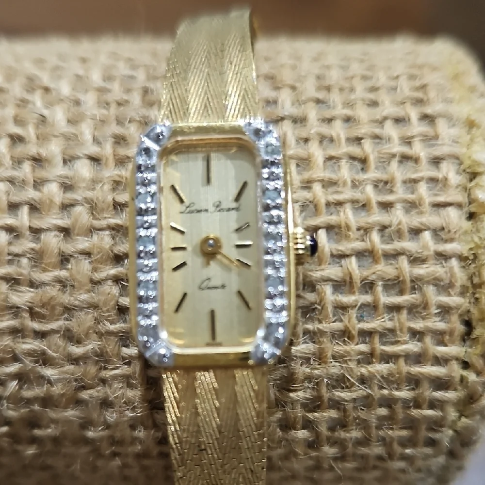 Vintage Lucian Piccard Goldtone Women's Watch with Crystal Detailing